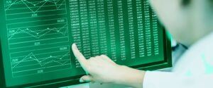 A person looking at a data set