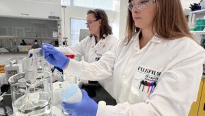 Lab team working