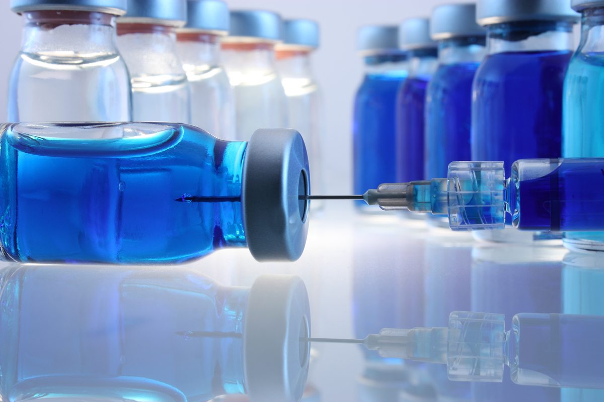 Bottles and syringe