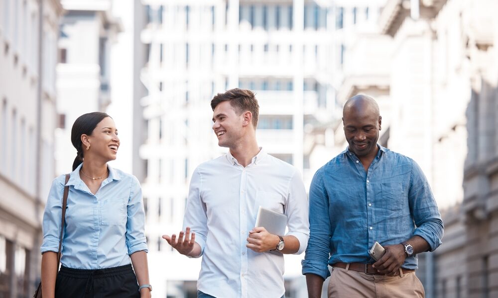 3 Professionals walking in the city