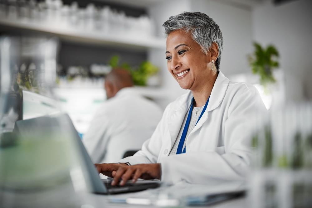 scientist at her computer